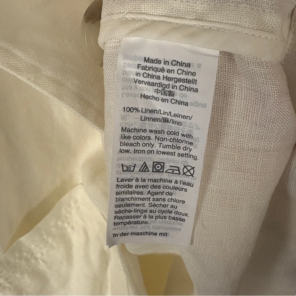 Madewell White 100% Linen Blazer Relaxed Boyfriend Style